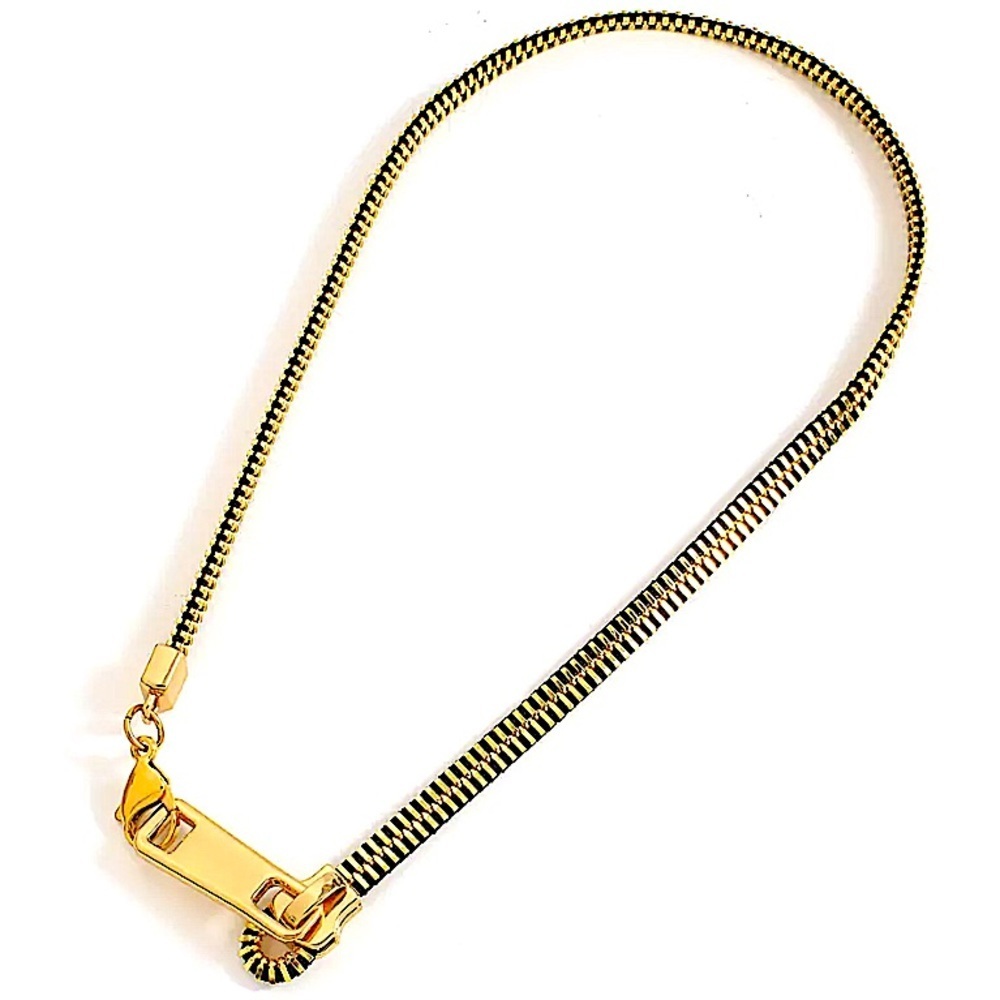 Gold Zipper Punk Minimalist Versatile Necklace